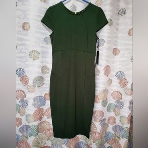 Felicity & Coco dark green dress with capped sleeves